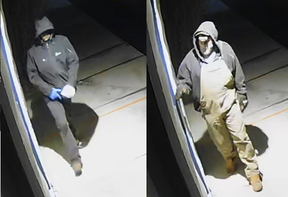 Alberta RCMP are looking for three suspects involved in a bank robbery in Warburg, Alberta, about 100 km southwest of Edmonton.  (RCMP/provided).