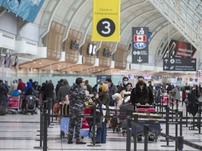 International Departures at Terminal 3 at Toronto Pearson International Airport on Tuesday January 26, 2021.