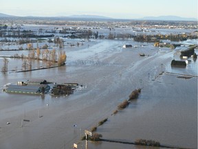 Handout photo from Mayor Henry Braun and Abbotsford Police Department's aerial tour of the Sumas Prairie on Police Helicopter Air 1 on Nov. 16, 2021. PHOTO BY CITY OF ABBOTSFORD