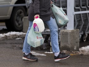 Edmonton unveils plan for single-use item restrictions. Including a ban on plastics, the plan includes fees for paper bags, reusable bags and disposable cups. Taken on Thursday, Nov. 25, 2021  in 
Edmonton. Greg Southam-Postmedia