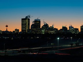 The Calgary skyline was photographed on a cold evening on Monday, December 6, 2021.