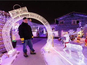 Don Dombrowsky has dedicated his decorated house at 4220 124 Ave. to his friend and brother-in-law Larry Kuchera, who is battling ALS. More than 57,000 lights decorate the front and back of the house and yard.