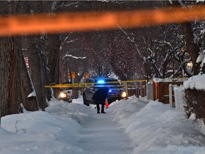 Police have the whole block cordoned off investigating a officer involved shooting in the area of 92 Street and 117 Avenue after responding to a stolen vehicle Friday, Dec. 31, 2021.