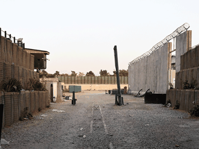 The entrance gate of the Canadian embassy compound after the evacuation in Kabul on August 15, 2021.