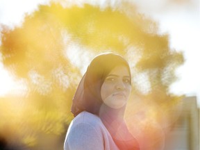 Haiqa Cheema poses for a photo in Edmonton on Oct. 15, 2021. Cheema is a hate crimes policy adviser who has been following the string of attacks on Muslim women in Edmonton this year.