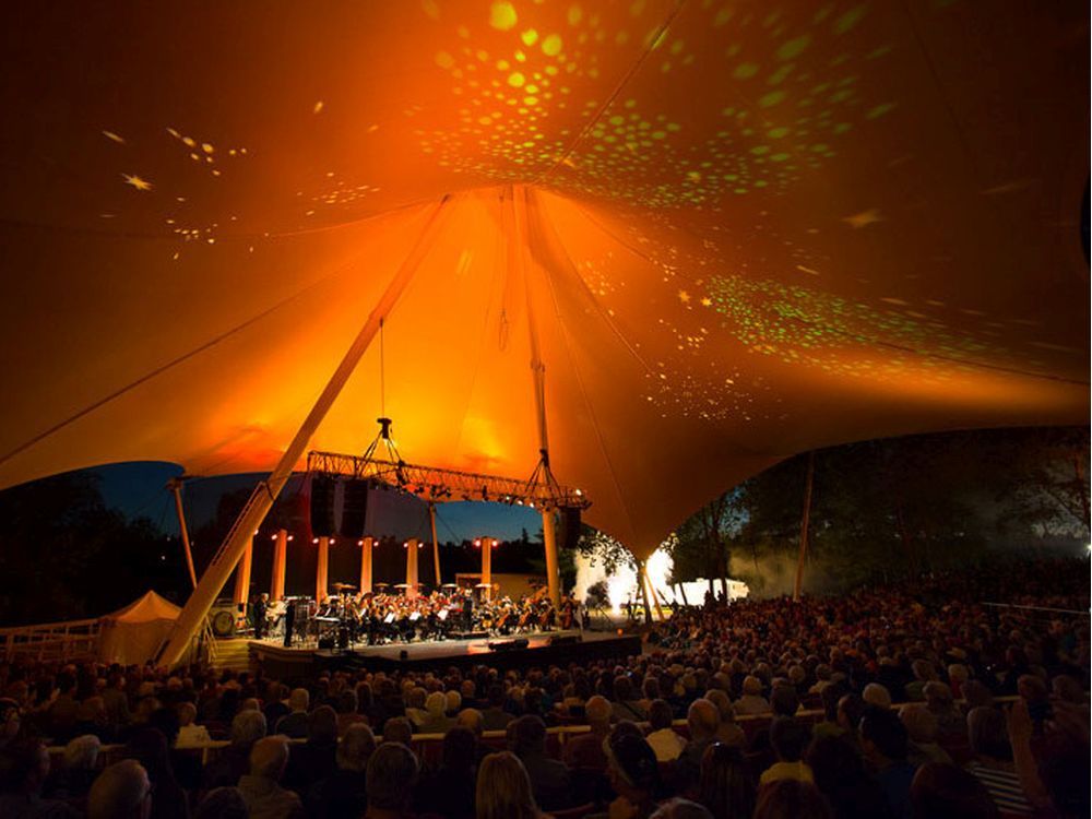 One of the most popular festivities in Hawrelak Park's Heritage Amphitheatre is the Edmonton Symphony's Symphony Under the Sky.