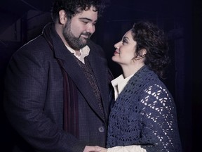 Tenor Andrew Haji as Rodolfo and soprano Miriam Khalil as Mimi star in Edmonton Opera's new production of Puccini's La bohème.