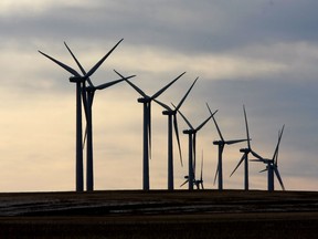 Windmills on a wind farm near Lethbridge.