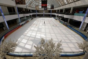 A skater hits the rink at the Ice Palace at West Edmonton Mall in Edmonton, on Wednesday, May 1, 2019.
