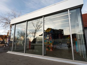 The public washroom on the corner of Whyte Avenue and Gateway Boulevard is seen in Edmonton, on Dec. 16, 2019.