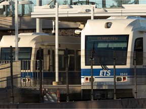 The Century Park LRT Station is seen in Edmonton on Feb. 24, 2021.