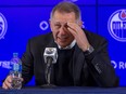 Edmonton Oilers general manager Ken Holland speaks to media on Tuesday, Jan. 11, 2022, in Edmonton.