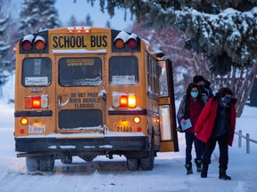 Students at Austin O'Brien High School are going back to school after their Christmas break was extended by a week due to the Omicron virus. Taken on Monday, Jan. 10, 2022 in Edmonton. Greg Southam-Postmedia
