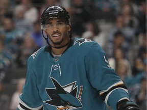 San Jose Sharks left winger Evander Kane.