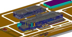 A rendering of Fortune Minerals’ proposed refinery, which will be modified for a site in Lamont County.