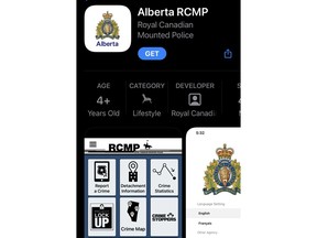 The Alberta RCMP app was developed to simplify the experience on mobile devices so Albertans can access information quickly. Image supplied 2022