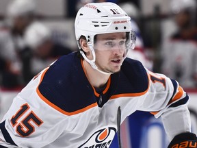 Josh Archibald of the Edmonton Oilers skates against the Montreal Canadiens at Bell Centre on Feb. 11, 2021, in Montreal.