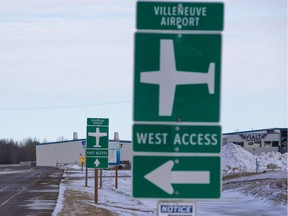 The Villeneuve Airport, where the Edmonton Police Service keeps its aircraft, is seen on Tuesday, Feb. 15, 2022. EPS is in the process of acquiring a new fixed wing aircraft after operating its current plane ‘covertly’ for 30 years.