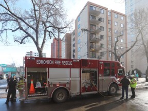 Fire at Canterbury Place 10015 119 Street on Tuesday Feb. 8, 2022.