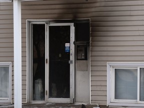 A small but deliberately fire was set at the entrance door to an apartment at 9305 Jasper Ave. on Wednesday, Feb. 3, 2022 causing $10,000 in damage but no injuries.
