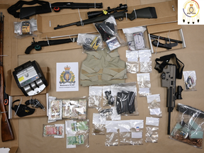 RCMP said police seized six long-barrelled rifles, a revolver, body armour, 45 grams of cocaine valued at $4,500 and $38,000 in cash as a result of Project Mastodon, a joint effort of the Wetaskiwin and Maskwacis detachments.