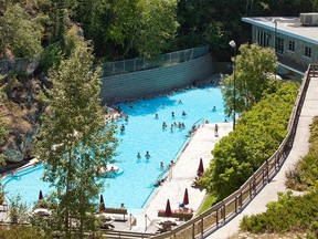 The Radium Hot Springs Pools are the main attraction in Radium Hot Springs.
