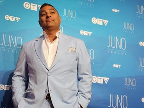 Russell Peters is seen here on the red carpet for the 2017 Juno Awards, which he co-hosted with singer Bryan Adams.