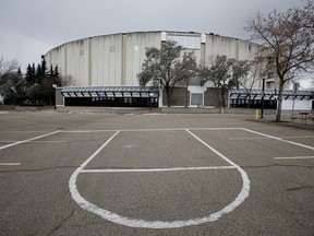The vacant Northlands Coliseum in Edmonton on Oct. 23, 2020.