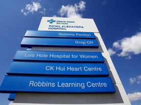 Royal Alexandra Hospital sign. File photo.