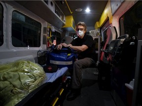 Alberta Health Services (AHS) Mobile Integrated Health Community Paramedic Marie Berube poses for a photo in the City Centre Team Community Paramedic Unit in Edmonton on Monday, Jan. 24, 2022.
