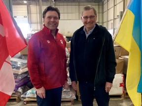 Thomas Lukaszuk (former MLA) and Ed Stelmach (Former Premier of Alberta) are leading a drive to fill a Polish Airlines LOT Boeing 787 Dreamliner plane with supplies to airlift to the people in Ukraine.