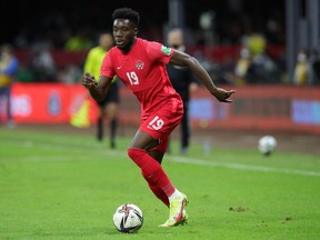Canada's Alphonso Davies in action.