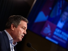 Premier Jason Kenney at the McDougall Centre on Jan. 4, 2022.