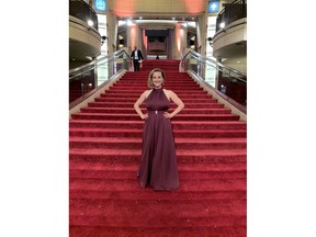 Lauren Selman wearing an UnBelt with her gown on the red carpet at this year’s Academy Awards.
