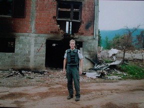 An undated photo shows Steve Marissink as an RCMP member in Croatia.