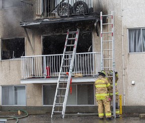Edmonton firefighters respond to two-story building fire
