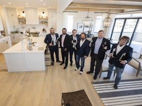 The Coventry Group of Companies team, from left, includes Robin Nasserdeen, director of sales (Coventry Homes); Mark Rodier, general manager (Coventry Homes); Henri Rodier, CEO (Coventry Homes); Ray Rodier, president and CEO (Impact Homes); Chris Amundson, CFO (Coventry Homes); and Len Walters, construction manager (Coventry Homes). Coventry Group of Companies, which includes Coventry Homes and Impact Homes, won Builder of the Year — Large Volume at the Canadian Home Builders’ Association-Edmonton Region’s 2022 Awards of Excellence in Housing.