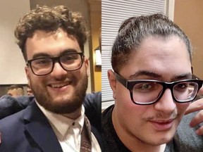 Friends and family of two teenagers killed in a south Edmonton crash Monday identified the victims as Ishaq Houcine Assaf Soufli, left, and Wael Ibrahim Rhemi.