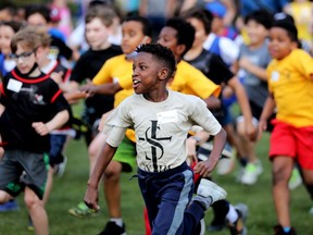 Over 850 students take part in the 32nd annual Elementary Cross Country Run in Edmonton's Rundle Park, Tuesday May 24, 2022. The event, usually held in the Fall, has been postponed for the last two years as a result of COVID-19.