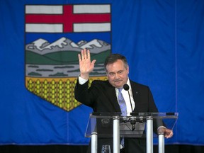 Jason Kenney speaks at at Spruce Meadows in Calgary on Wednesday, May 18, 2022.