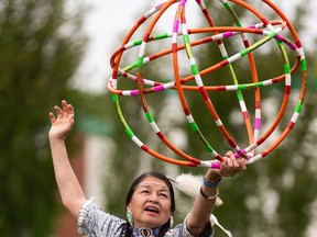 Edmonton weather: sun, cloud, chance of rain, Oilers fever rises Shirley Hill of Siksika Nation dances the hoop dance at the 3rd Annual Westglen Pow Wow held at Westglen School in Edmonton, on Friday, May 27, 2022. Ian Kucerak-Postmedia