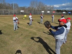 The Esso Bees will play in the Over-70 Slowpitch Division this year in hopes of ending an 0-63 losing slip that dates back to 2018 in St. Albert, April 28, 2022. Ed Kaiser/Postmedia