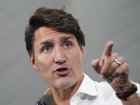 Liberal Leader Justin Trudeau makes a campaign stop at Soccer World in Hamilton, Ont., on Friday, Sept. 10, 2021. THE CANADIAN PRESS/Sean Kilpatrick