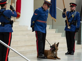 Edmonton Police Service Recruit Training Class No. 153 officers are seen at their graduation ceremony at City Hall in Edmonton on Friday, May 13, 2022.
