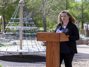 Nicole Fraser, the City of Edmonton's general supervisor of operations planning and monitoring, shares plans on Tuesday, may 17, 2022, for building and maintaining parks and open spaces for a climate-resilient future.
