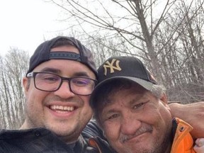 Jacob Sansom (left) and his uncle Maurice Cardinal are shown in a handout photo from the Facebook page "Justice for Jake and Morris."