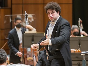 Alexander Prior led the Edmonton Symphony Orchestra as chief conductor for the last time Saturday night.