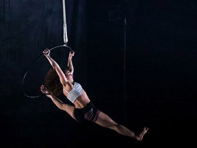 Alexandra Royer is performing in Sweat and Ink, presented by Barcode Circus Company as part of the Alberta Circus Arts Festival.