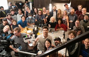 The Edmonton crew of From Italy with Amore, Marcus Rosner front and center with director Dylan Pearce to his right.
