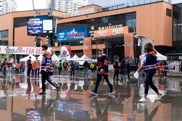 Edmonton Oilers fans head to Rogers Place for Game 4 of the Western Conference Final versus the Colorado Avalanche in Edmonton, on Monday, Nov. 6, 2022.
